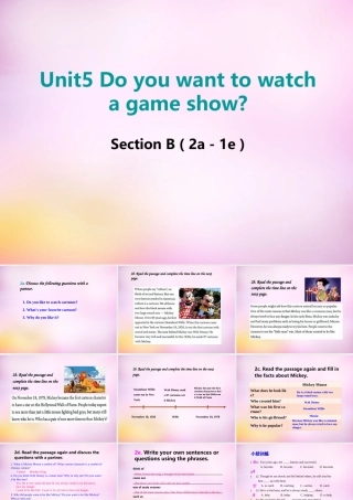 八年级英语上册 Unit 5 Do you want to watch a game show section B(2a 2e)课件 (新版)人教新目标版 课件