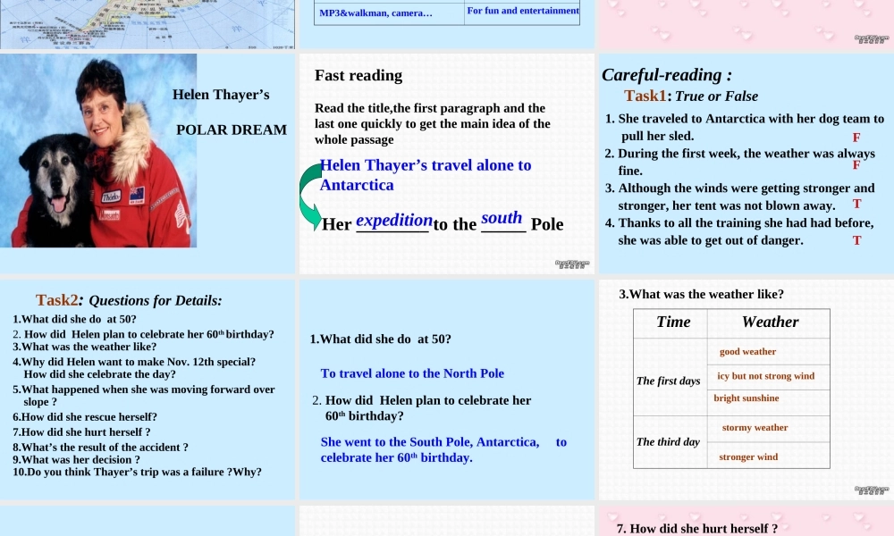 人教版高一英语下学期Unit17 Reading Alone in Antarctic 课件