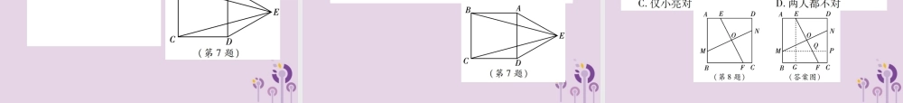 九年级数学上册 1(特殊平行四边形)3 正方形的性质与判定 第1课时 正方形的性质习题课件 (新版)北师大版 课件