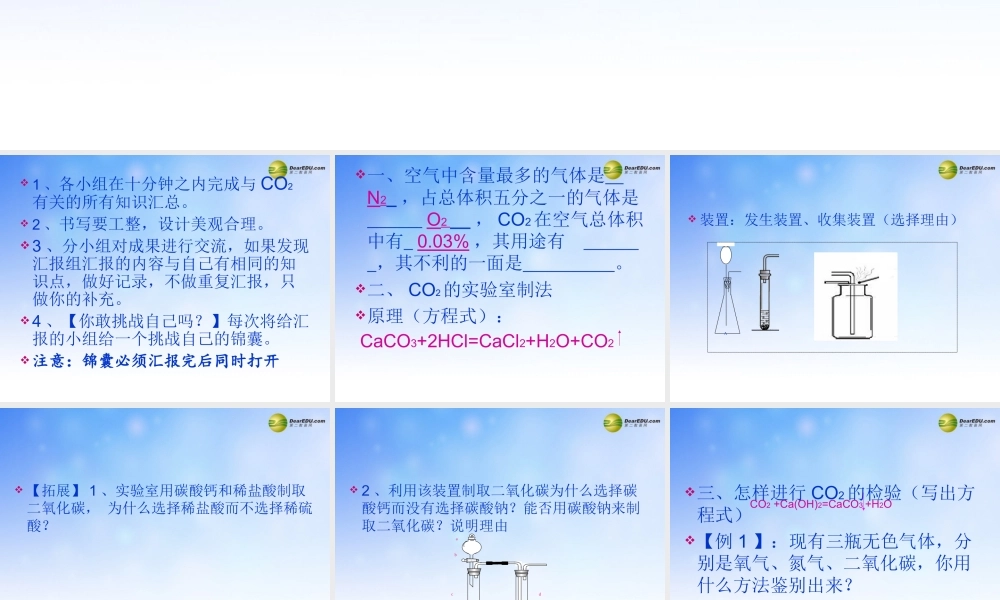 化学评价研讨暨复习备考会2 我们再认识CO2课件