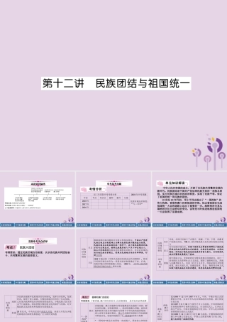 中考历史总复习 第一编 教材知识速查篇 模块二 中国现代史 第12讲 民族团结与祖国统一(精讲)课件