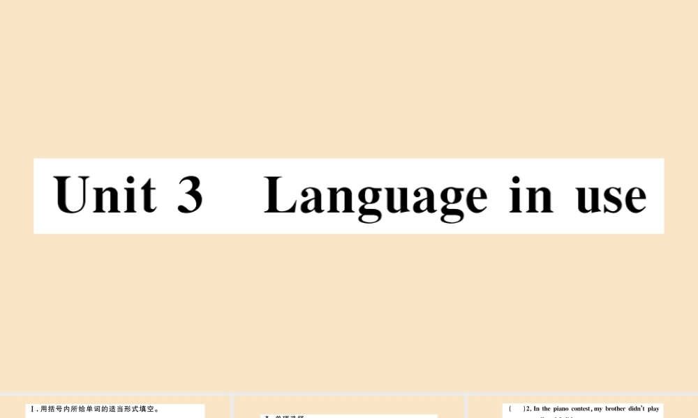 八年级英语上册 Module 8 Accidents Unit 3 Language in use作业课件 (新版)外研版 课件
