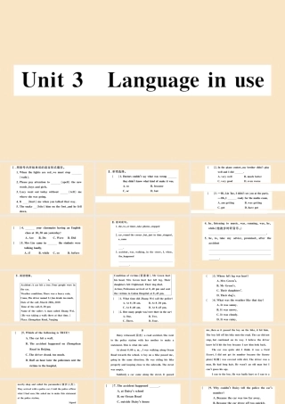八年级英语上册 Module 8 Accidents Unit 3 Language in use作业课件 (新版)外研版 课件