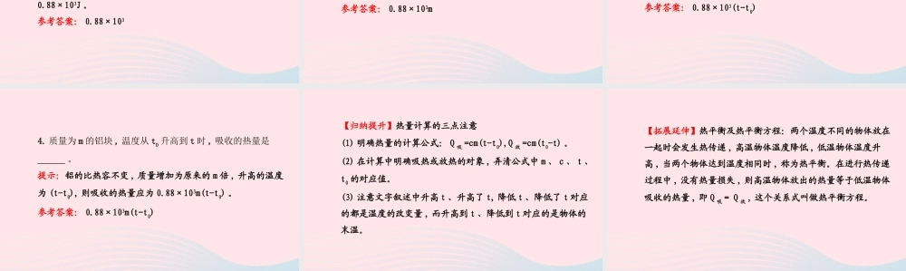 九年级物理下册 第十九章 第四节 比热容课件 鲁科版五四制 课件