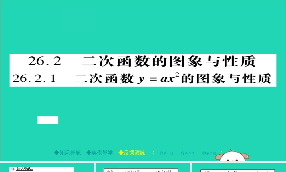 九年级数学下册 第26章 二次函数 2621 二次函数yax2的图象与性质习题课件 (新版)华东师大版 课件