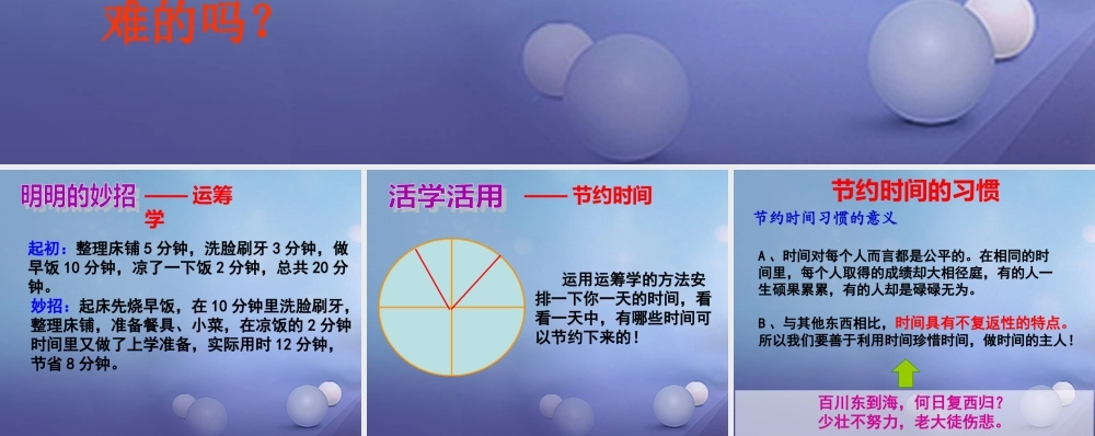 八年级政治上册 第一单元 自立自强 第一课 好习惯受用一生 节约时间的习惯素材 (新版)苏教版 素材