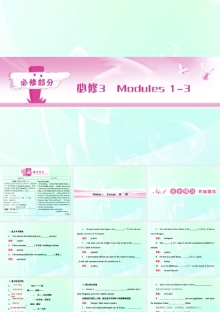 山东省高考英语总复习 Module 1　Europe课件 外研版必修3 课件