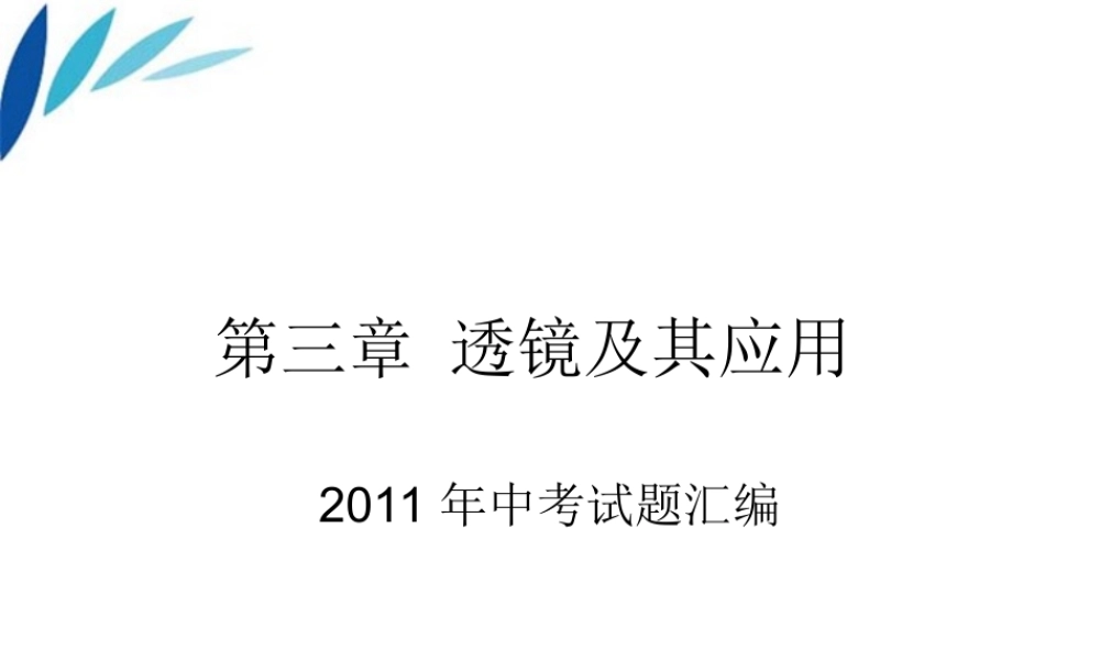 八年级物理上册 透镜及应用试题汇编课件 人教新课标版 课件
