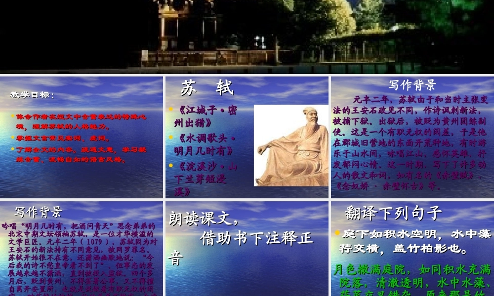 九年级语文上册(承天寺夜游)课件8河大版 课件