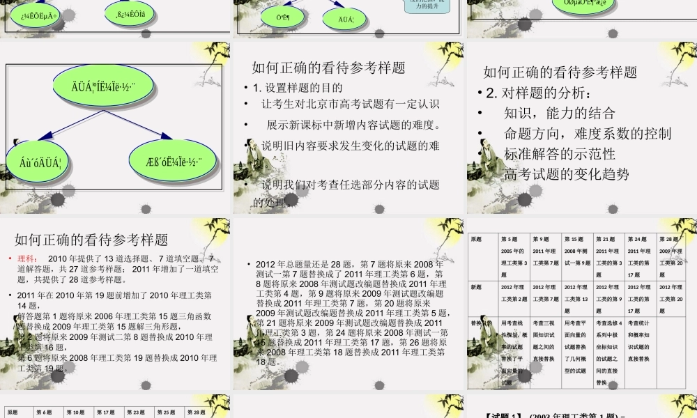 北京市高考数学 考试说明探讨课件 新人教版 课件