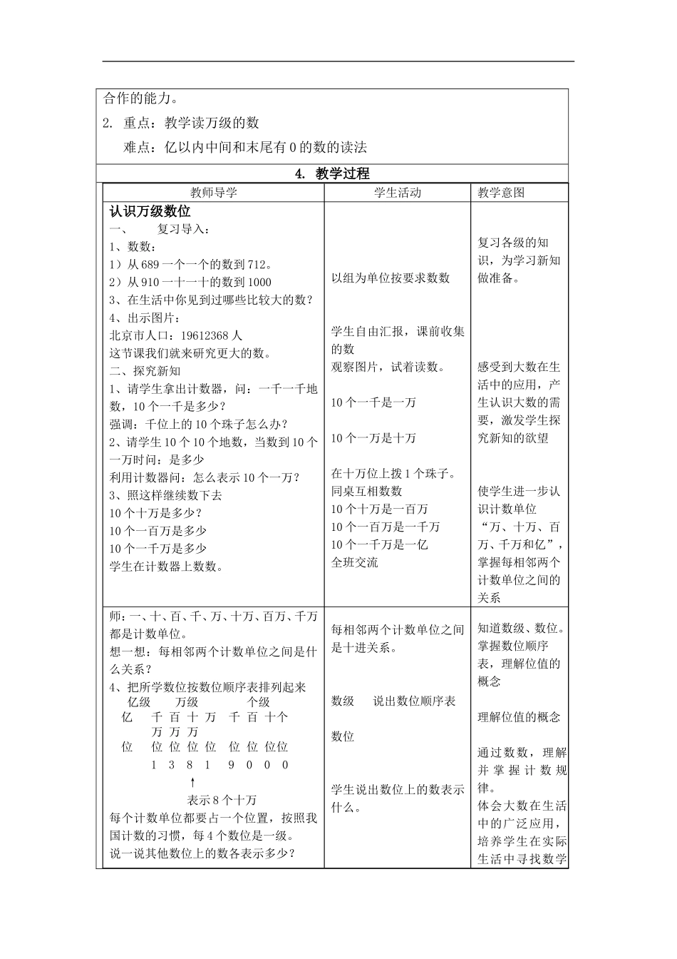 《亿以内数的读法》教学设计_第2页