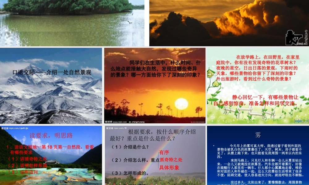 四年级上册语文园地一口语交际习作