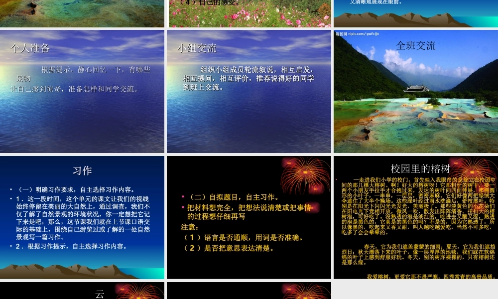 四年级上册语文园地一口语交际习作