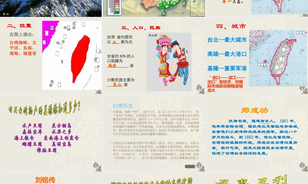 祖国宝岛—台湾