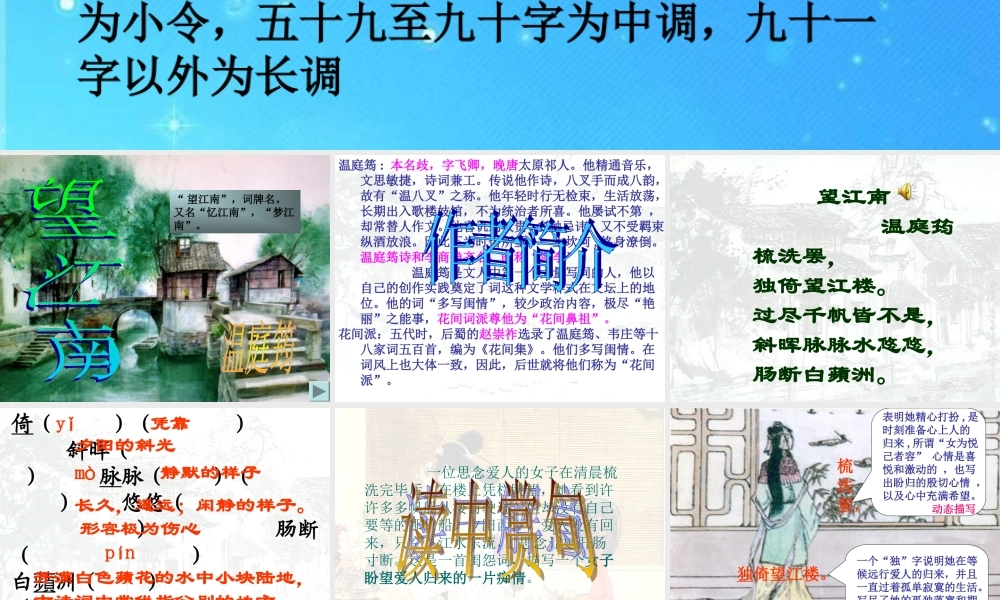 九年级语文上册 第六单元第25课(望江南)课件 人教新课标版 课件