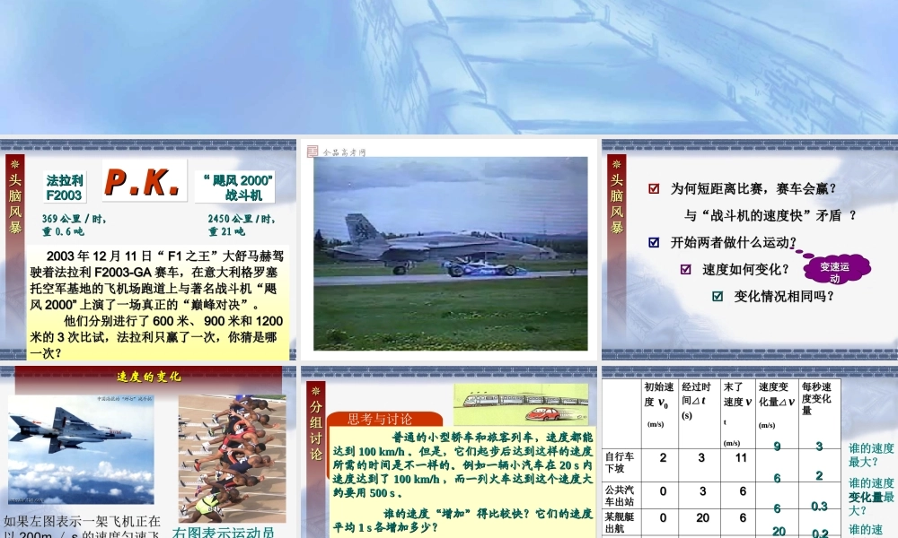 速度变化快慢的描述－加速度１