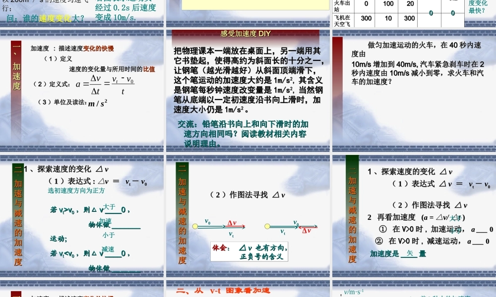 速度变化快慢的描述－加速度１