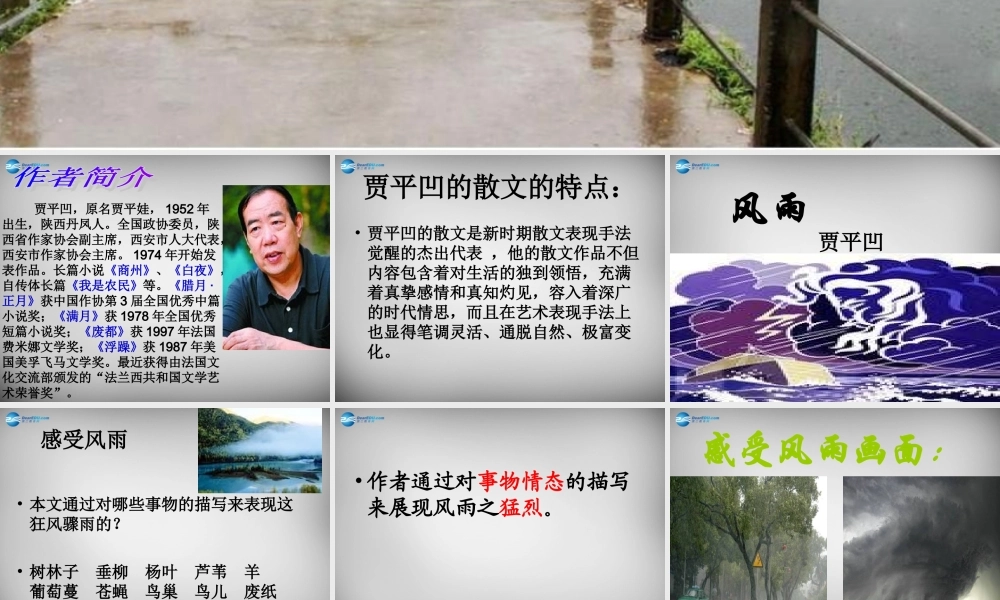 中学七年级语文上册 13 风雨课件 (新版)新人教版 课件