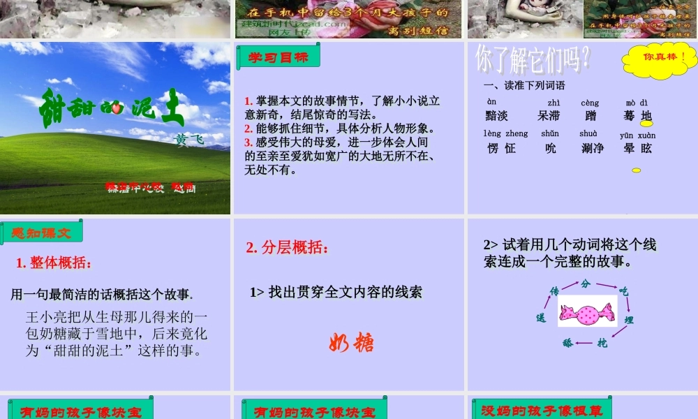 八年级语文上册甜甜的泥土课件苏教版 课件