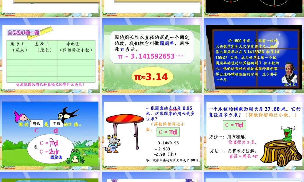 北师大版数学六年级上册《圆的周长》PPT课件