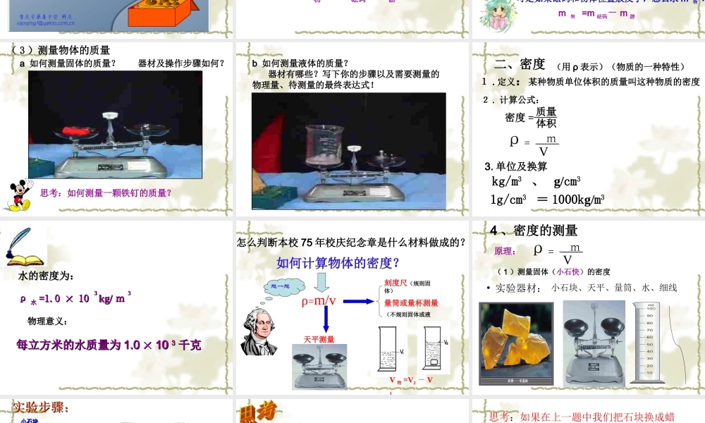 质量密度复习__(公开课)