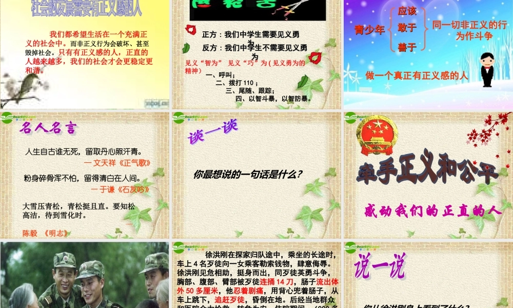 八年级政治下册 自觉维护正义课件 人教新课标版 课件