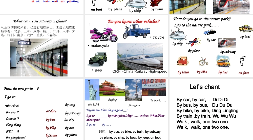 人教版六年级英语上：Unit2WaystogotoschoolPartA课件