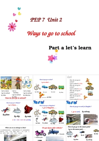 人教版六年级英语上：Unit2WaystogotoschoolPartA课件