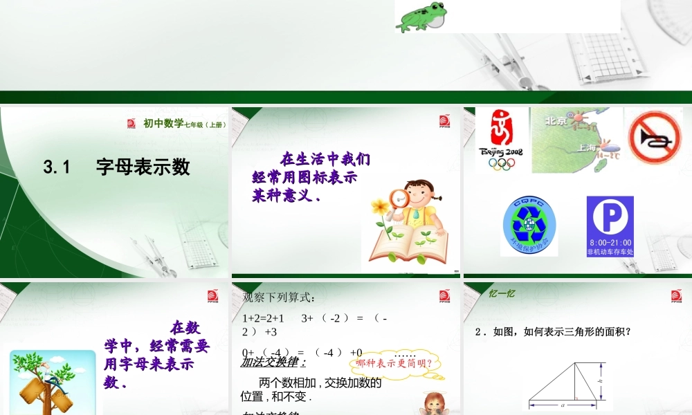 字母表示数课件