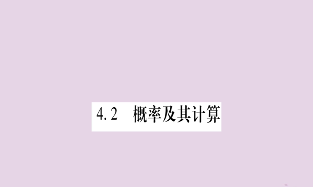广西九年级数学下册 第4章 概率 4.2 概率及其计算 4.2.1 概率的概念作业课件 (新版)湘教版 课件