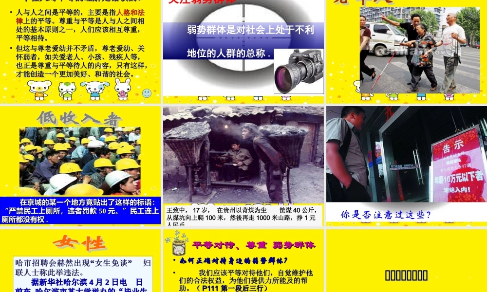 八年级政治 平等尊重你我他课件 新课标 人教版 课件