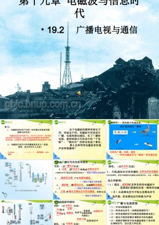 九年级物理下册 第十九章第二节广播电视与通信课件 沪粤版 课件