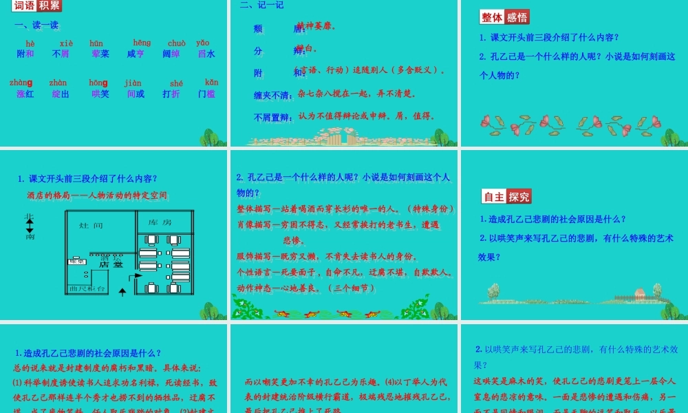 九年级语文下册 第二单元 5孔乙己课件 九年级语文下册 第二单元 5孔乙己课件+朗读素材 新人教版