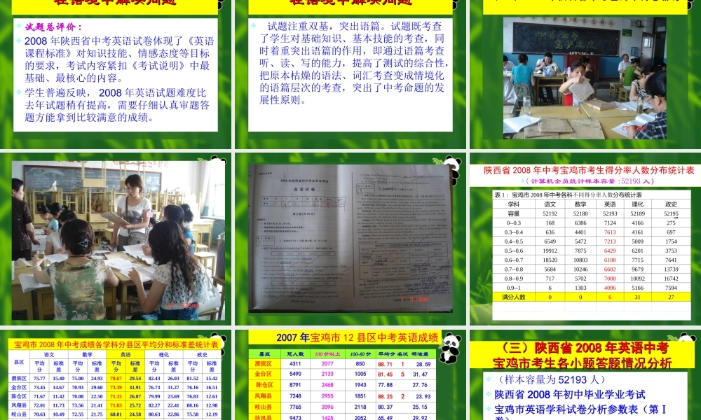 九年级英语中考命题分析及教学启示(共79张)课件