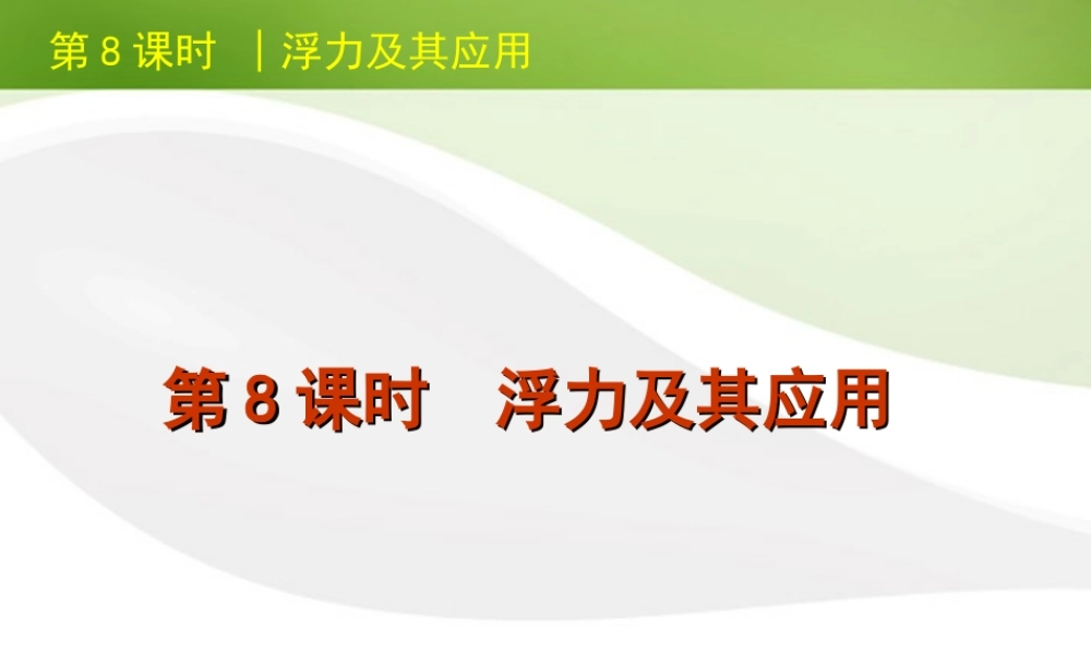 北京市版中考物理一轮复习(含中考真题)第8课时浮力及其应用精品课件