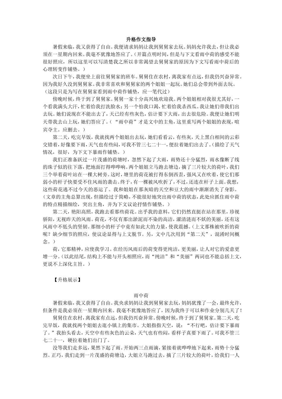 升格作文指导-----详写浓墨重彩_略写简笔代过_第1页