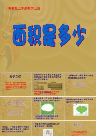 苏教版数学五年级上册《面积是多少》课件