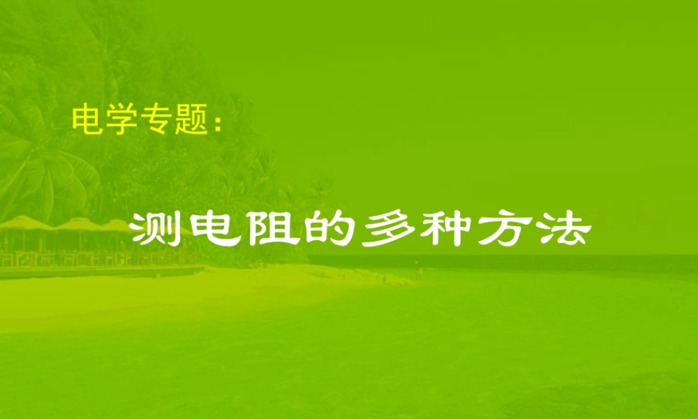 初中物理总复习电学专题 多种方法测电阻 试题