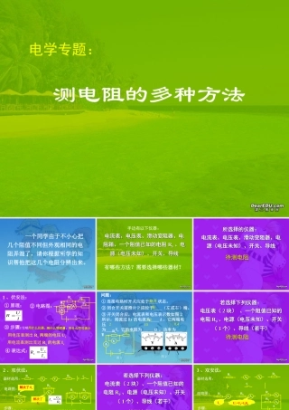 初中物理总复习电学专题 多种方法测电阻 试题