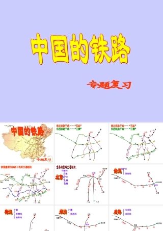 八年级地理-中国铁路复习课件湘教版 课件
