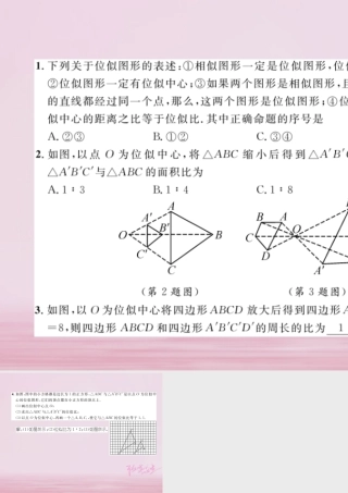九年级数学上册 36 位似(第1课时)位似图形的概念及画法练习课件 (新版)湘教版 课件
