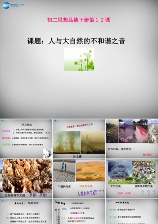 八年级政治下册 12.2 人与大自然的不和谐之音课件 鲁教版 课件