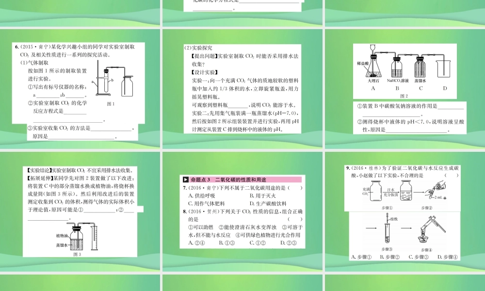 中考化学总复习 教材考点梳理 第6单元 碳和碳的氧化物课件