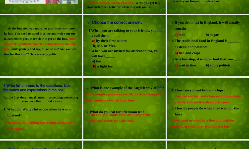 八年级英语上册 Module 11 Unit 2 In England,you usually drink tea with milk课件 (新版)外研版 课件