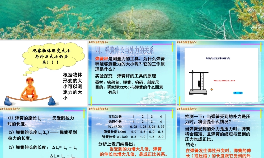 力2 八年级物理新教材力学复习课件 合力弹簧测力计(含flash) 八年级物理新教材力学复习课件 合力弹簧测力计(含flash)