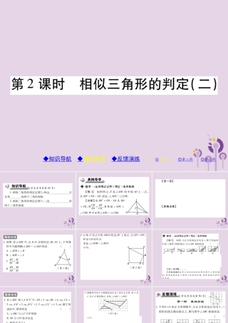 九年级数学上册 第23章 图形的相似 233 相似三角形 2332 相似三角形的判定 第2课时 相似三角形的判定(二)习题课件 (新版)华东师大版 课件