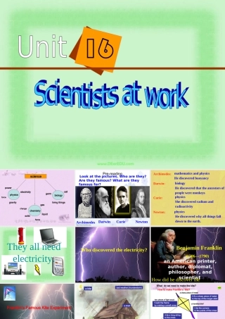 人教版高一英语Unit16 Scientists at work课件