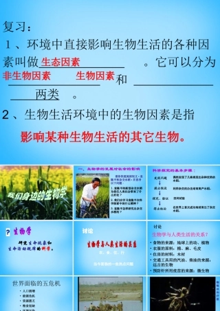 中学七年级生物上册 生物学与人类生活的关系课件 苏教版 课件