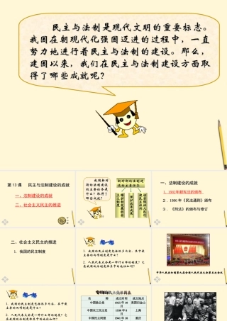 八年级历史下册 3.13(民主与法制建设的成就)课件 岳麓版 课件