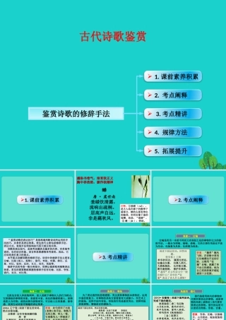 全国版高考语文一轮复习古诗文阅读鉴赏诗歌的表达技巧鉴赏诗歌的修辞手法课件新人教版 课件